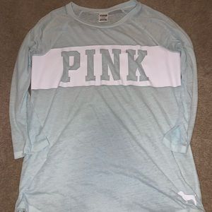 PINK baseball style tee long sleeve